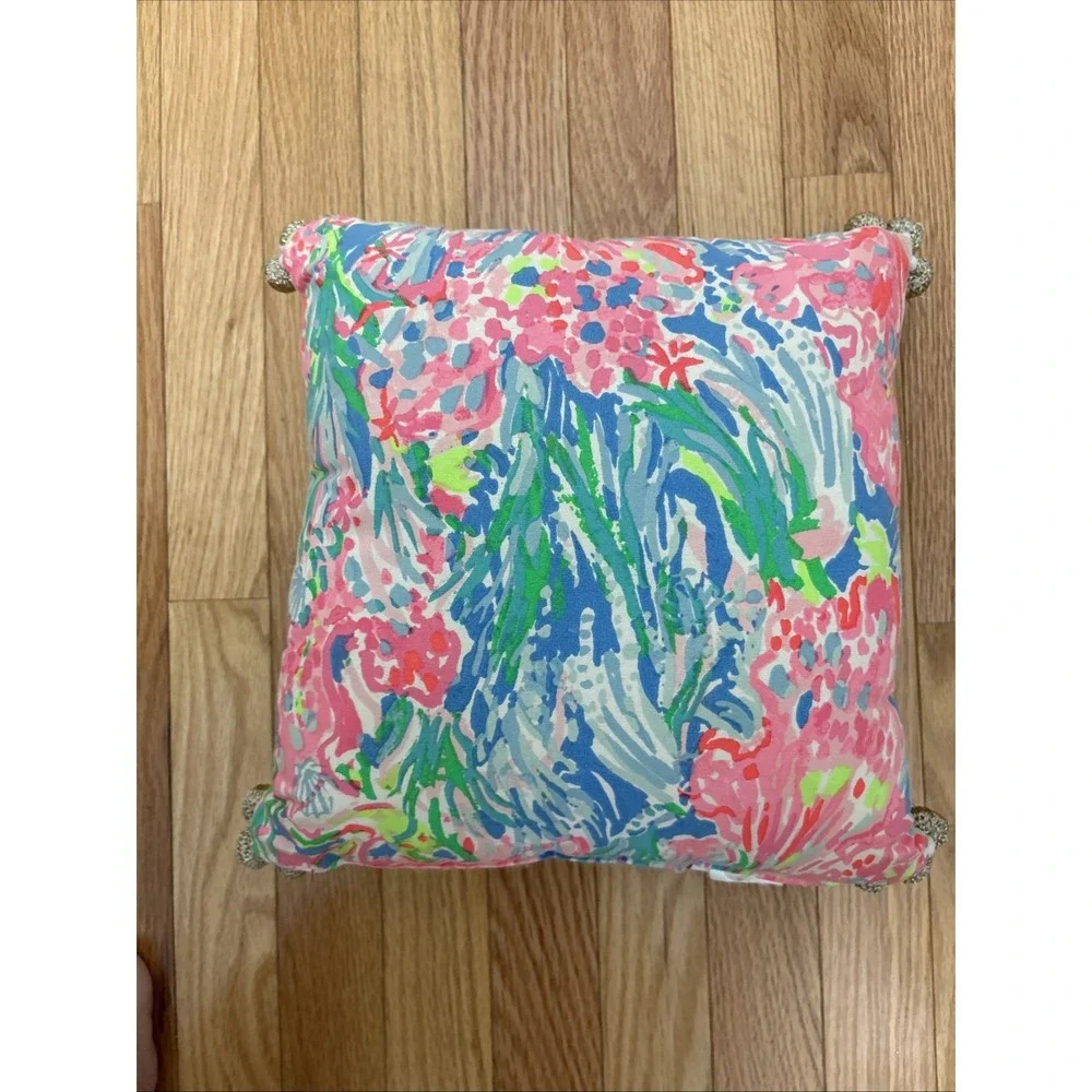 Lilly‎ Pulitzer Exclusively for Pottery Barn Reversable Embroidered Pillow